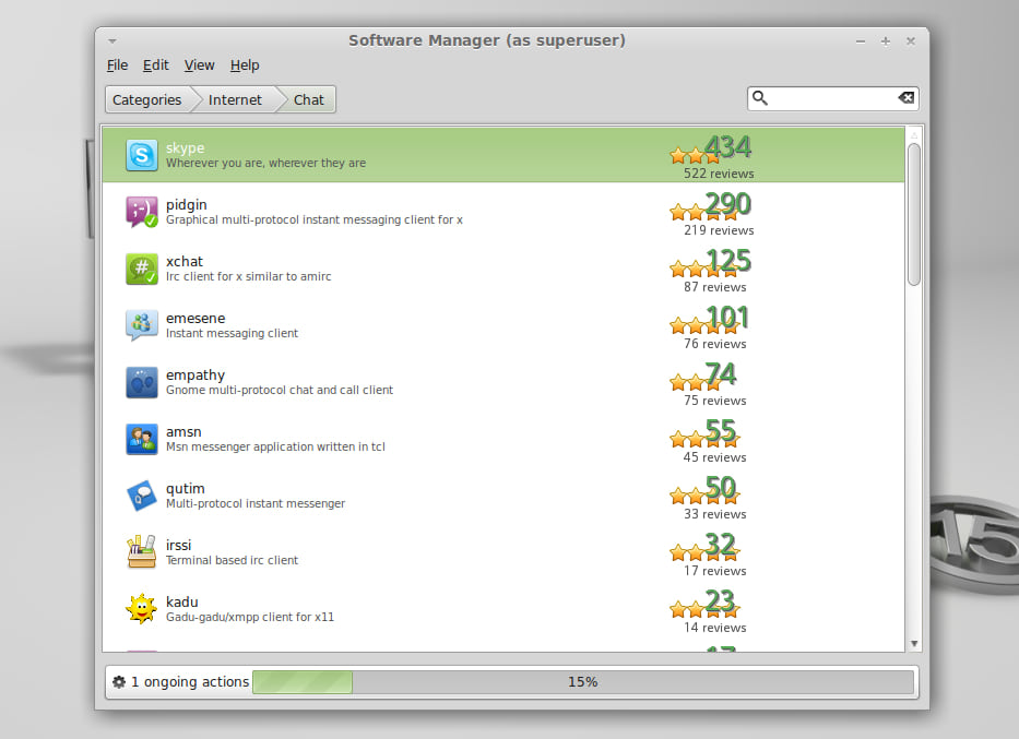 Mint 15 Software Manager